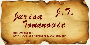 Juriša Tomanović vizit kartica